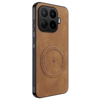 Магнітний чохол Wanlonfeng SD з текстурою наппа на Xiaomi 17T Pro 5G — коричневий