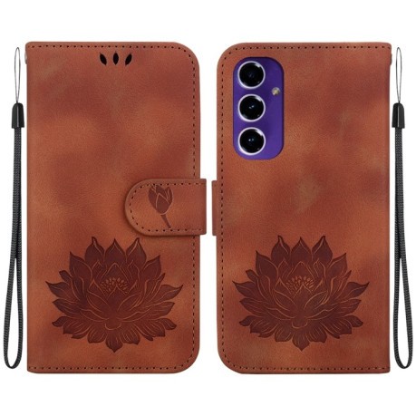 Чохол-книжка Lotus Embossed для Samsung Galaxy S24 FE 5G - коричневий