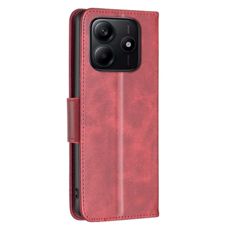 Чехол-книжка Lambskin Texture Pure Color для Xiaomi Redmi Note 14 5G/Poco M7 Pro 5G - красный