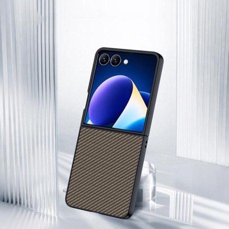 Протиударний чохол Carbon Fiber Texture Printing для Samsung Galaxy Flip 7 - чорний