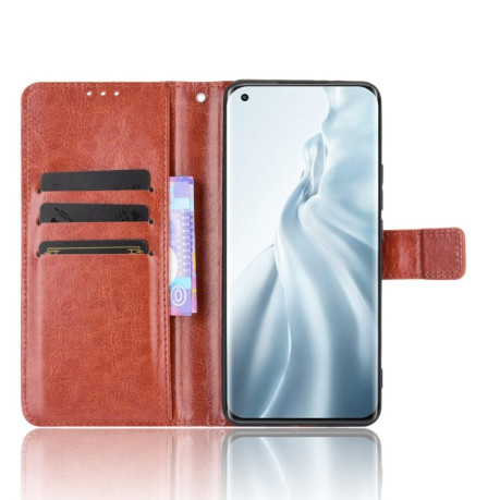 Чехол-книжка Retro Crazy Horse Texture на Xiaomi Mi 11 - коричневый