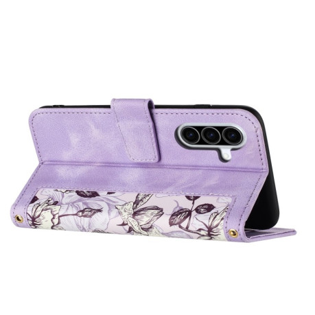 Чохол-книжка Floral Pattern Leather для Samsung Galaxy A36 - фіолетовий