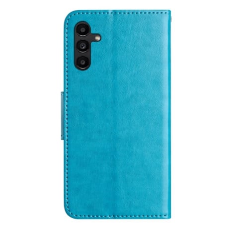 Чехол-книжка Butterfly Flower Pattern для Samsung Galaxy A24 / A25 5G - синий
