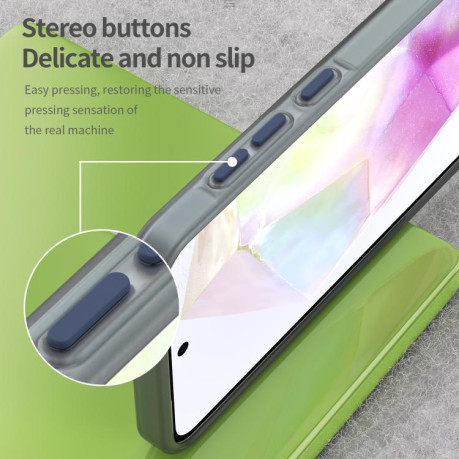Противоударный чехол Frosted Translucent TPU Hybrid PC для Samsung Galaxy A56 5G - синий