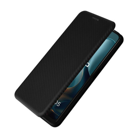 Чехол-книжка Carbon Fiber Texture на Motorola Moto G05 / E15 - черный