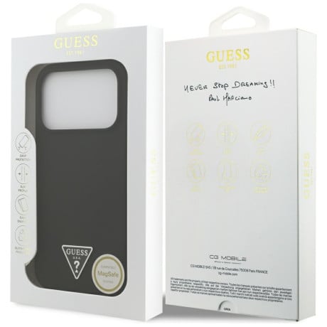 Оригінальний силіконовий чохол Guess Silicone Triangle Logo з MagSafe на iPhone 17 Pro Max - Black