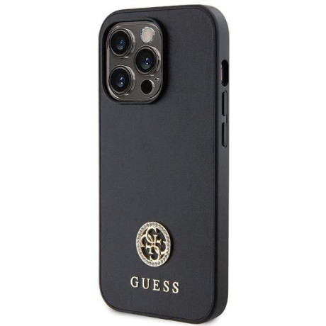 Оригинальный чехол Guess Strass Metal для iPhone 15 Pro - black(GUHCP15LPS4DGPK)