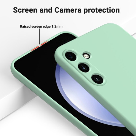 Силиконовый чехол Solid Color Liquid Silicone на Samsung Galaxy A55 5G - зеленый