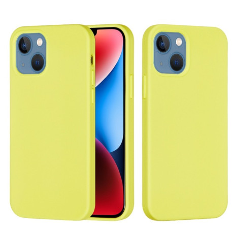 Силиконовый чехол Solid Color Liquid на iPhone 15 - светло-желтый