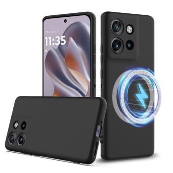 Силиконовый чехол Shockproof Silicone Magsafe для Motorola Edge 50 Neo / Moto S50 - черный