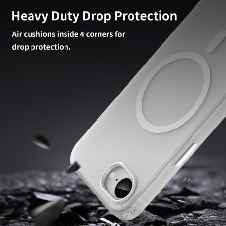 Противоударный чехол MagSafe Frosted Translucent TPU + PC для iPhone 16e - белый