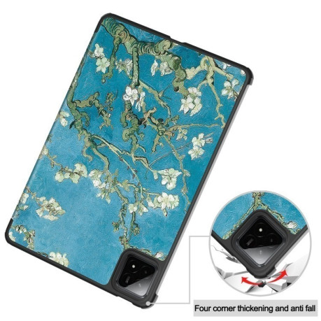 Чехол-книжка Custer Painted 3-Fold Stand Leather Smart для Xiaomi Pad 7 / 7 Pro - Blossom