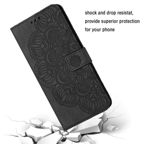 Чехол-книжка Mandala Embossed Flip для iPhone 14 Plus - черный