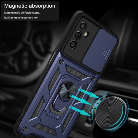 Противоударный чехол Camera Sliding для Samsung Galaxy A04s/A13 5G - синий