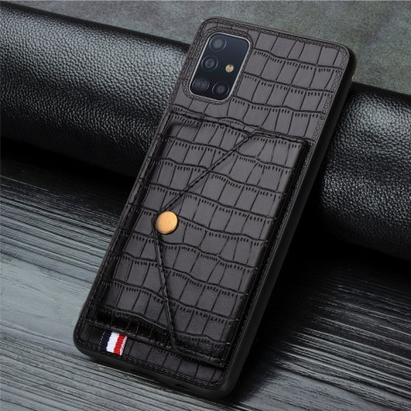 Чохол Crocodile Pattern Shatter-resistant на Samsung Galaxy A51/M40s-чорний