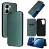 Чехол-книжка Carbon Fiber Texture на Xiaomi Poco X7 Pro / Xiaomi Redmi Turbo 4 - зеленый