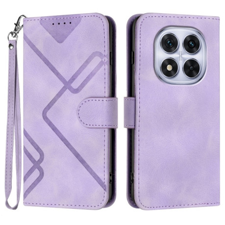Чохол-книжка Line Pattern Skin Feel Leather для Xiaomi Redmi Note 14 Pro 5G/Poco X7 - фіолетовий
