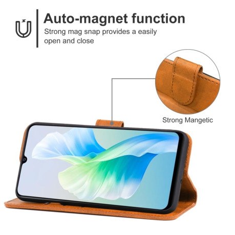 Чехол-книжка EsCase Leather для Vivo V23e - коричневый