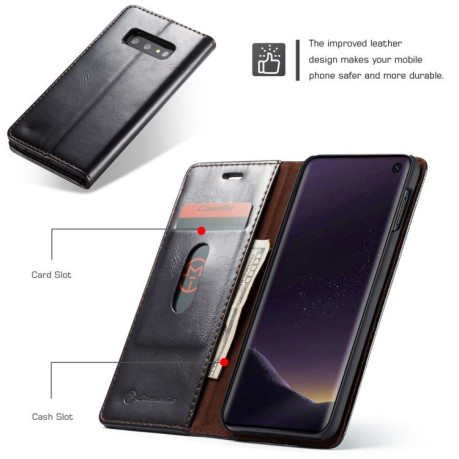 Кожаный чехол-книжка CaseMe-003 Crazy Horse Texture на Samsung Galaxy S10 e/G970-черный