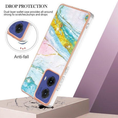 Противоударный чехол Electroplating IMD для Motorola Moto G85 - Green