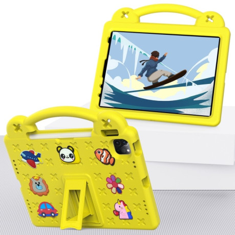 Противоударный чехол Handle Kickstand Children EVA для iPad 11(2025)/iPad 10.9 (2022) - желтый