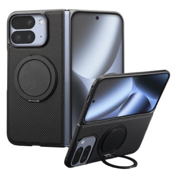 Чехол противоударный ViLi TCY Series Kevlar Leather Texture Rotating Holder на Google Pixel 10 Pro Fold — чёрный