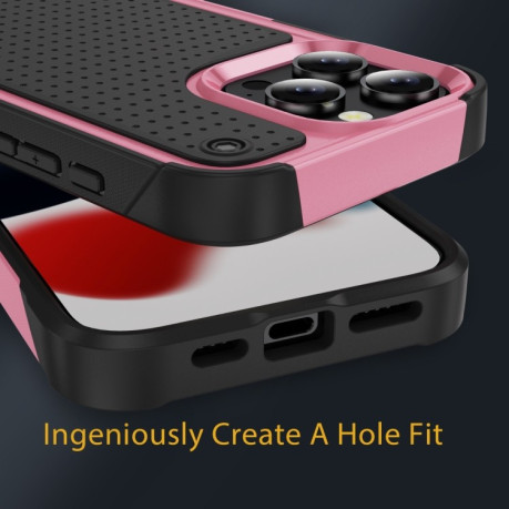 Противоударный чехол PC + TPU Shockproof Protective для iPhone 16 Pro - Pink+Black