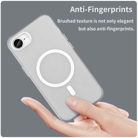 Противоударный чехол MagSafe Frosted Translucent TPU + PC для iPhone 16e - белый
