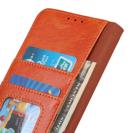 Чехол-книжка Nappa Texture на Samsung Galaxy A73 5G - оранжевый