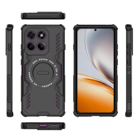 Противоударный чехол Butterfly Armor MagSafe Magnetic Ring Shockproof для Motorola Edge 60 Pro 5G - черный