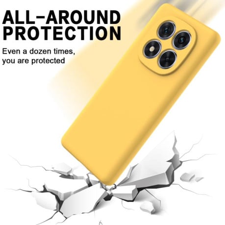 Силиконовый чехол Solid Color Liquid Silicone на Xiaomi Redmi Note 14 Pro 4G - желтый