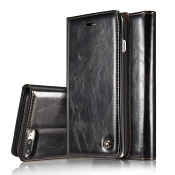 Кожаный чехол-книжка CaseMe 003 Series Wallet Style на iPhone 8 Plus/7 Plus - черный