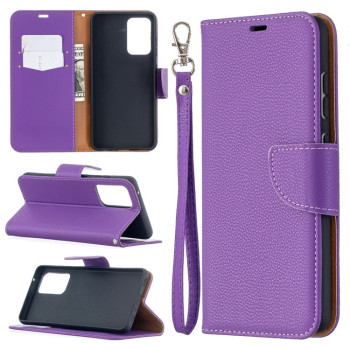 Чехол-книжка Litchi Texture Pure Color на Samsung Galaxy A52/A52s - фиолетовый