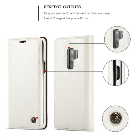 Кожаный чехол-книжка CaseMe 003 Series на Galaxy S9 Plus - белый