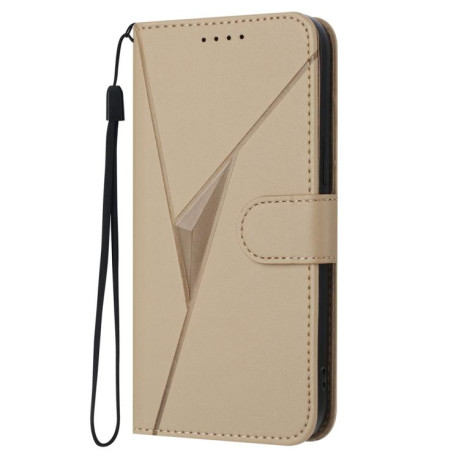 Чехол-книжка Triangle Pattern Buckle Clasp Leather на  Redmi K80 Pro / Xiaomi Poco F7 Ultra - золотой