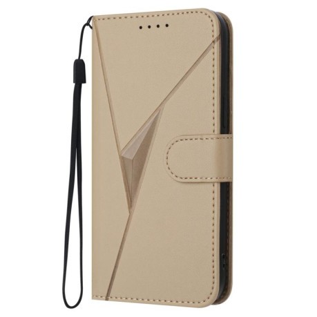 Чохол-книжка Triangle Pattern Buckle Clasp Leather на Xiaomi Redmi Note 14 Pro 4G - золотий