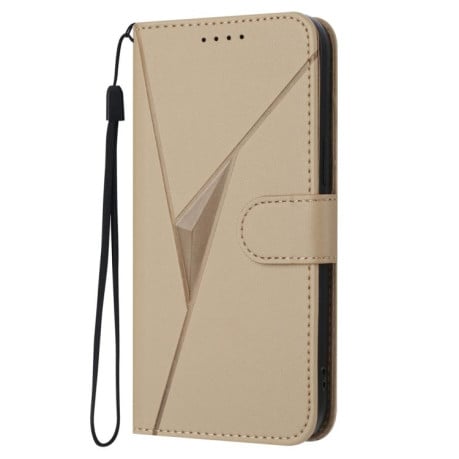 Чохол-книжка Triangle Pattern Buckle Clasp Leather на Xiaomi Poco X7 Pro - золотий