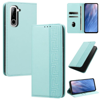 Чохол-книжка з еко-шкіри Escase з тисненим візерунком та RFID-захистом на Infinix Hot 70 — м'ятний