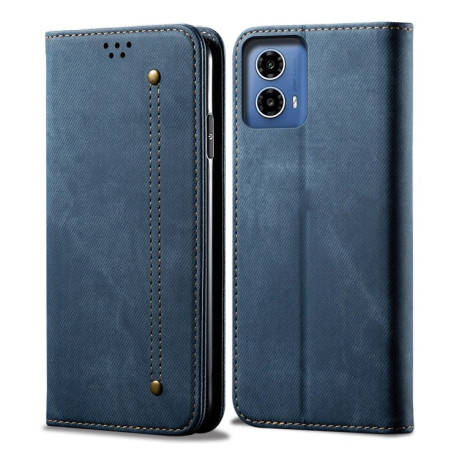 Чехол книжка Denim Texture Casual Style на Motorola Moto G85 - синий