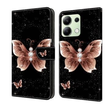 Чохол-книжка Crystal 3D Shockproof Protective Leather для Xiaomi Redmi Note 13 4G - Pink Diamond Butterfly