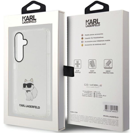 Оригинальный чехол Karl Lagerfeld IML Choupette для Samsung Galaxy S24+Plus - transparent(KLHCS24MHNCHTCT)