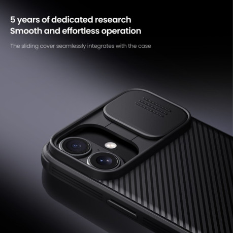 Ударозащитный чехол NILLKIN CamShield Pro на iPhone 16 Plus - синий