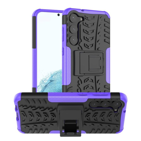 Противоударный чехол Tire Texture на Samsung Galaxy S23+ 5G - фиолетовый