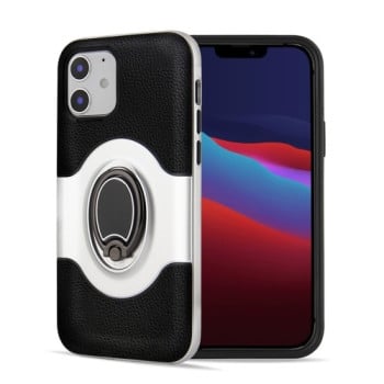 Противоударный чехол Dual Layer with 360 Degree Rotating на iPhone 12 Mini - серебристый