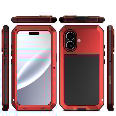 Противоударный чехол RedPepper Triple-proof Metal на iPhone 17 - красный