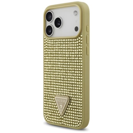 Оригинальный чехол Guess Rhinestone Triangle Logo на iPhone 17 Pro Max - Gold