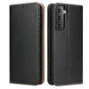 Кожаный чехол-книжка Fierre Shann Genuine leather на Samsung Galaxy S21 - черный