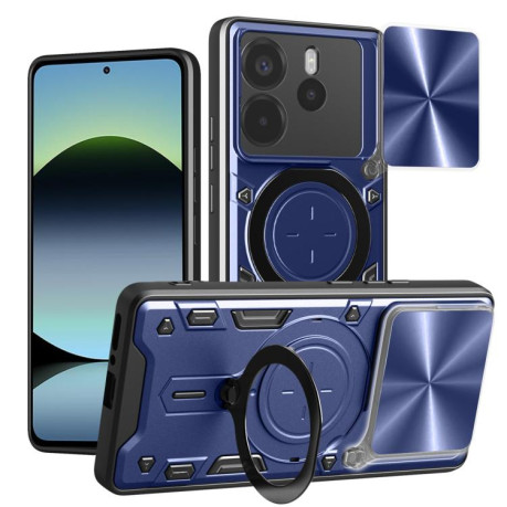 Противоударный чехол CD Texture Sliding Camshield Magnetic Holder на Xiaomi Redmi Note 14 4G 164.48mm - синий