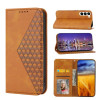 Чехол-книжка Cubic Grid Calf Texture для Samsung Galaxy S23 5G - желтый