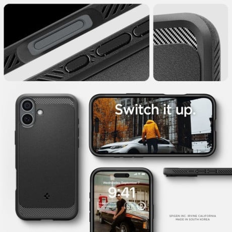 Оригінальний чохол Spigen Rugged Armor MagSafe Case для iPhone 16 - Black